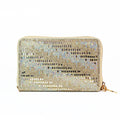 Baguette & Rhinestone Zip Around Wallet
