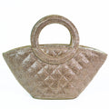 Triangle Rhinestone Evening Bag W/ Double Rounded Handle