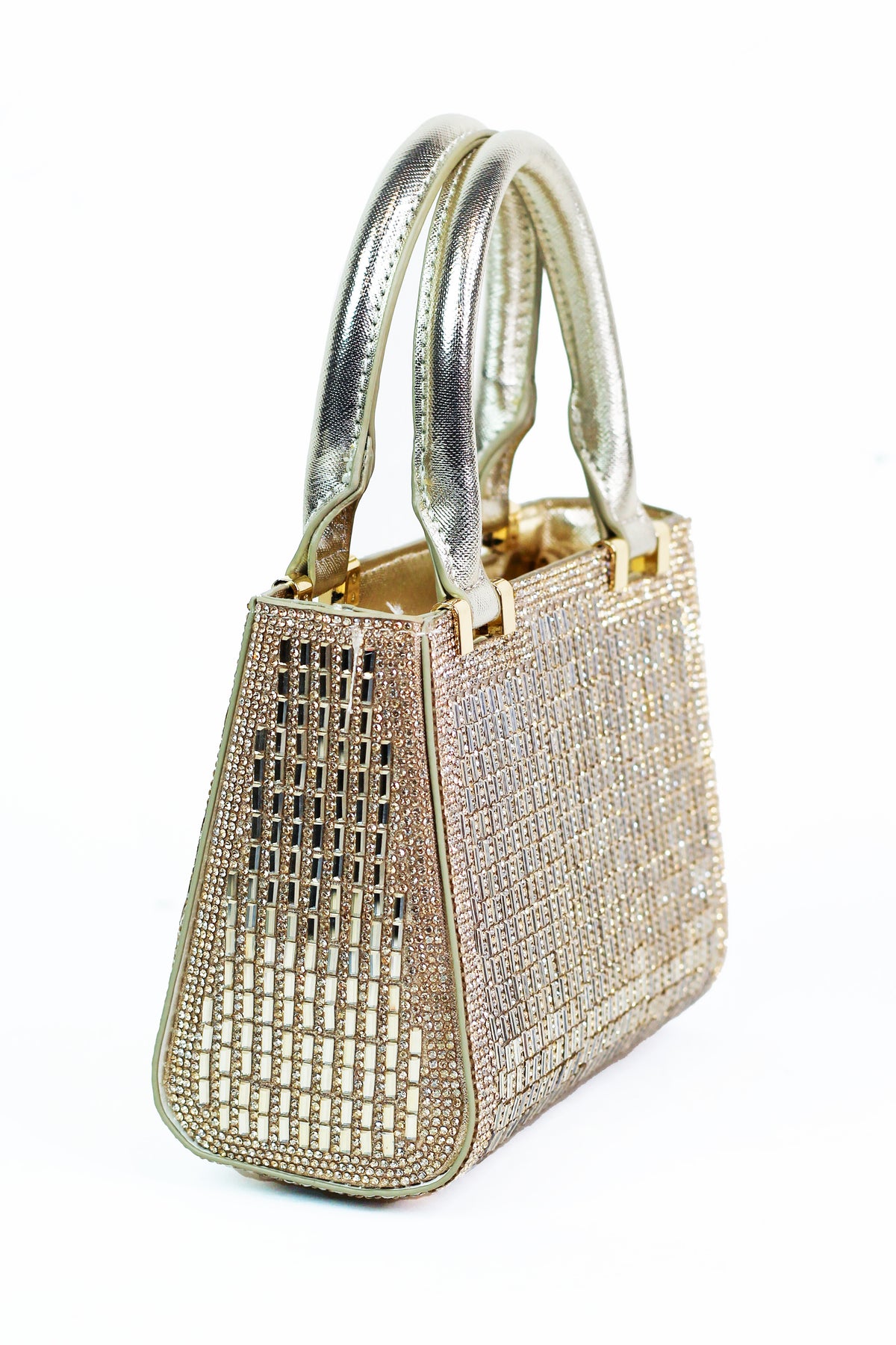 Rhinestone & Baguette Square Evening Bag