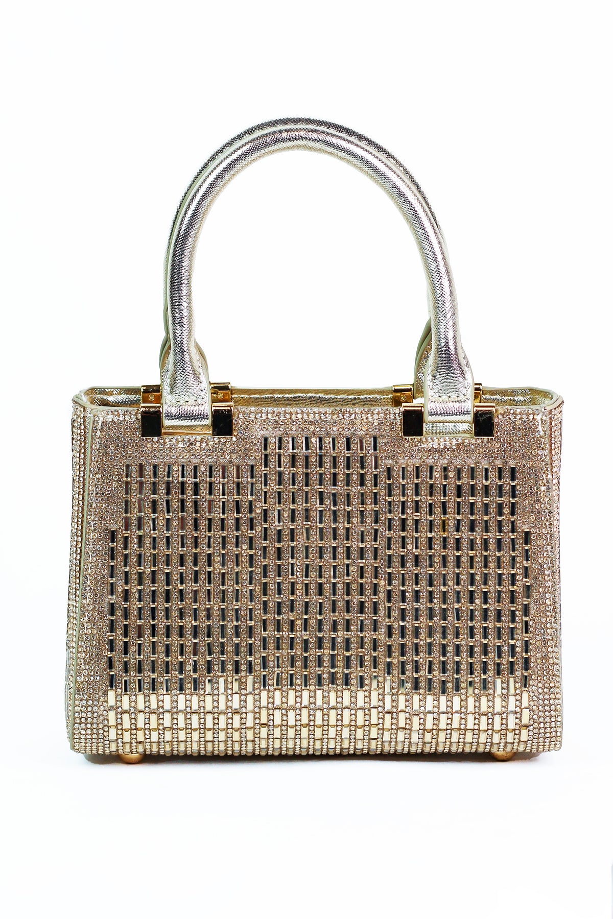 Rhinestone & Baguette Square Evening Bag