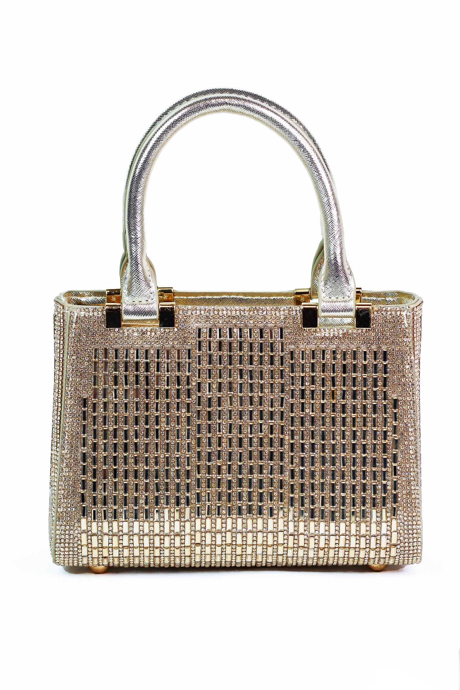 Rhinestone & Baguette Square Evening Bag