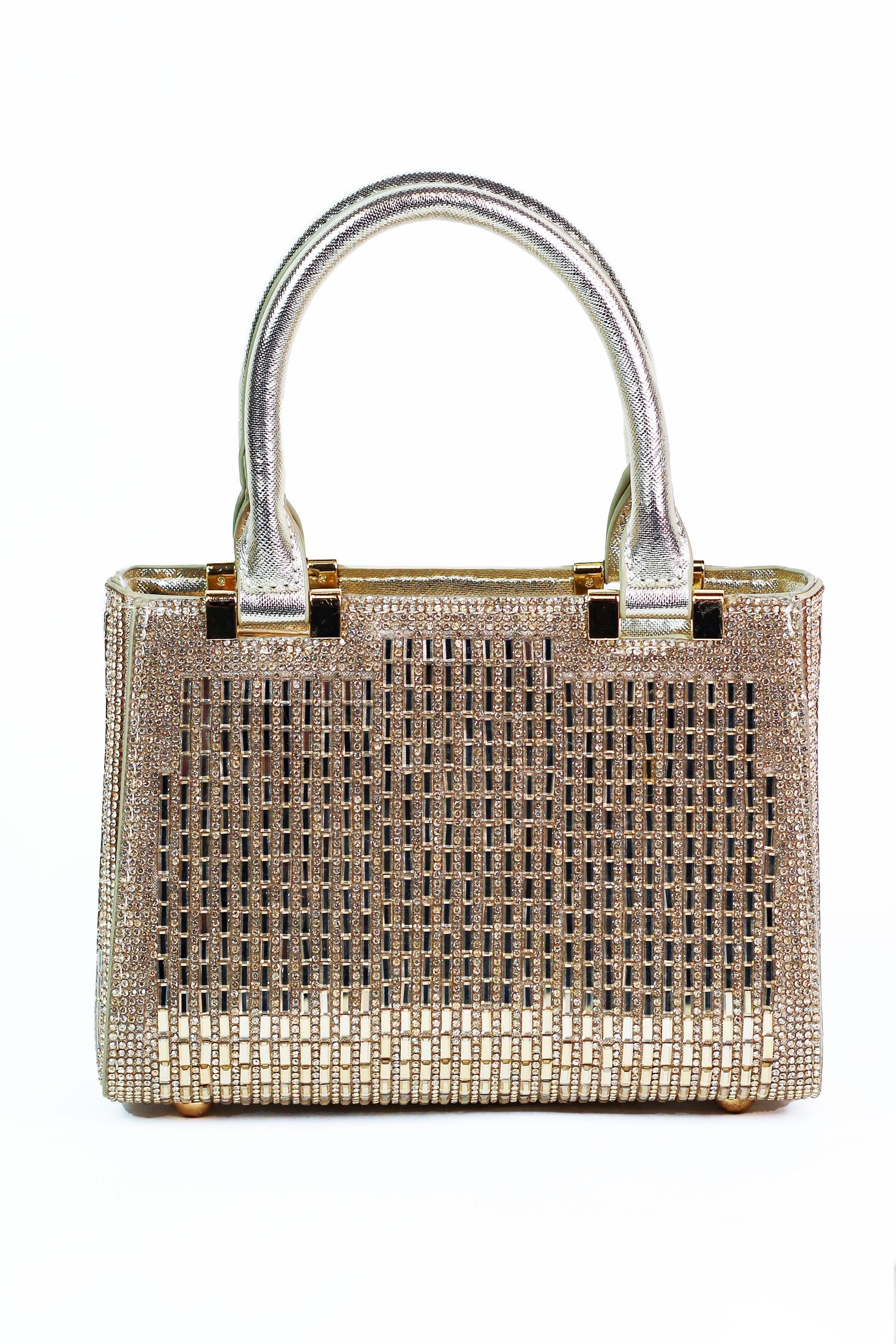 Rhinestone & Baguette Square Evening Bag