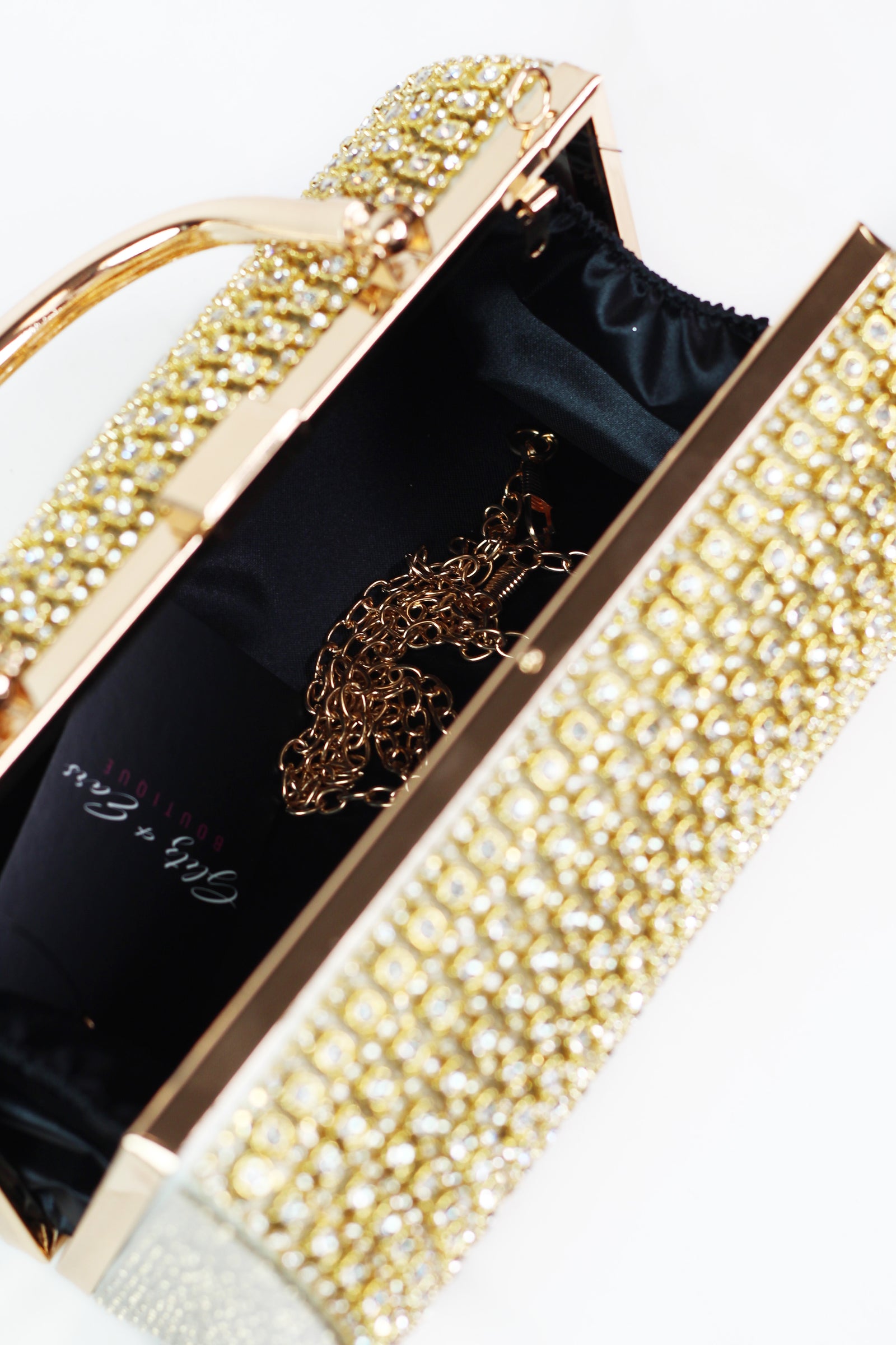 Multi Sized All Rhinestone Round Barrel Clutch