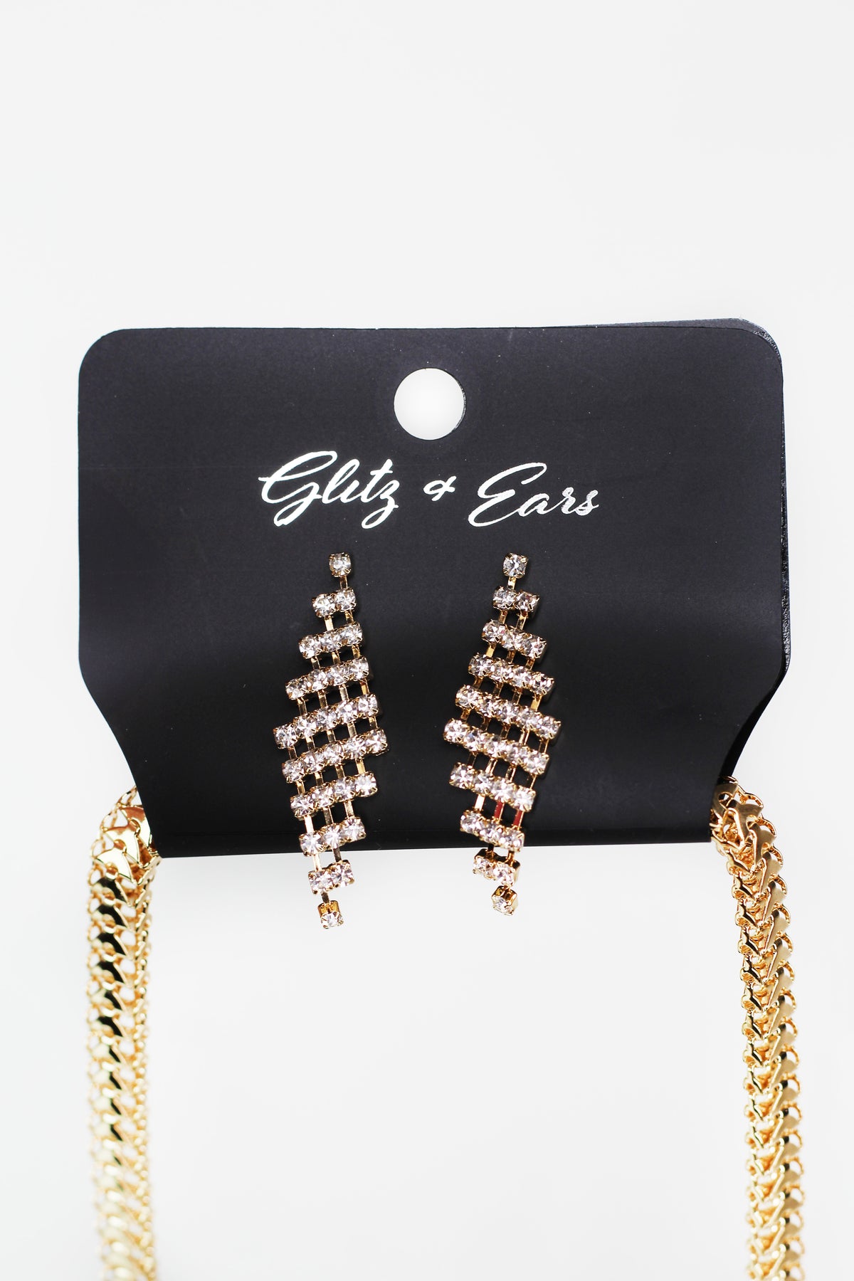 Gold Curved Rhinestone Wire Wrap Choker - Glitz & Ears Boutique