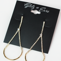 Thin Rhinestone Metal Bottom Open Teardrop Earring