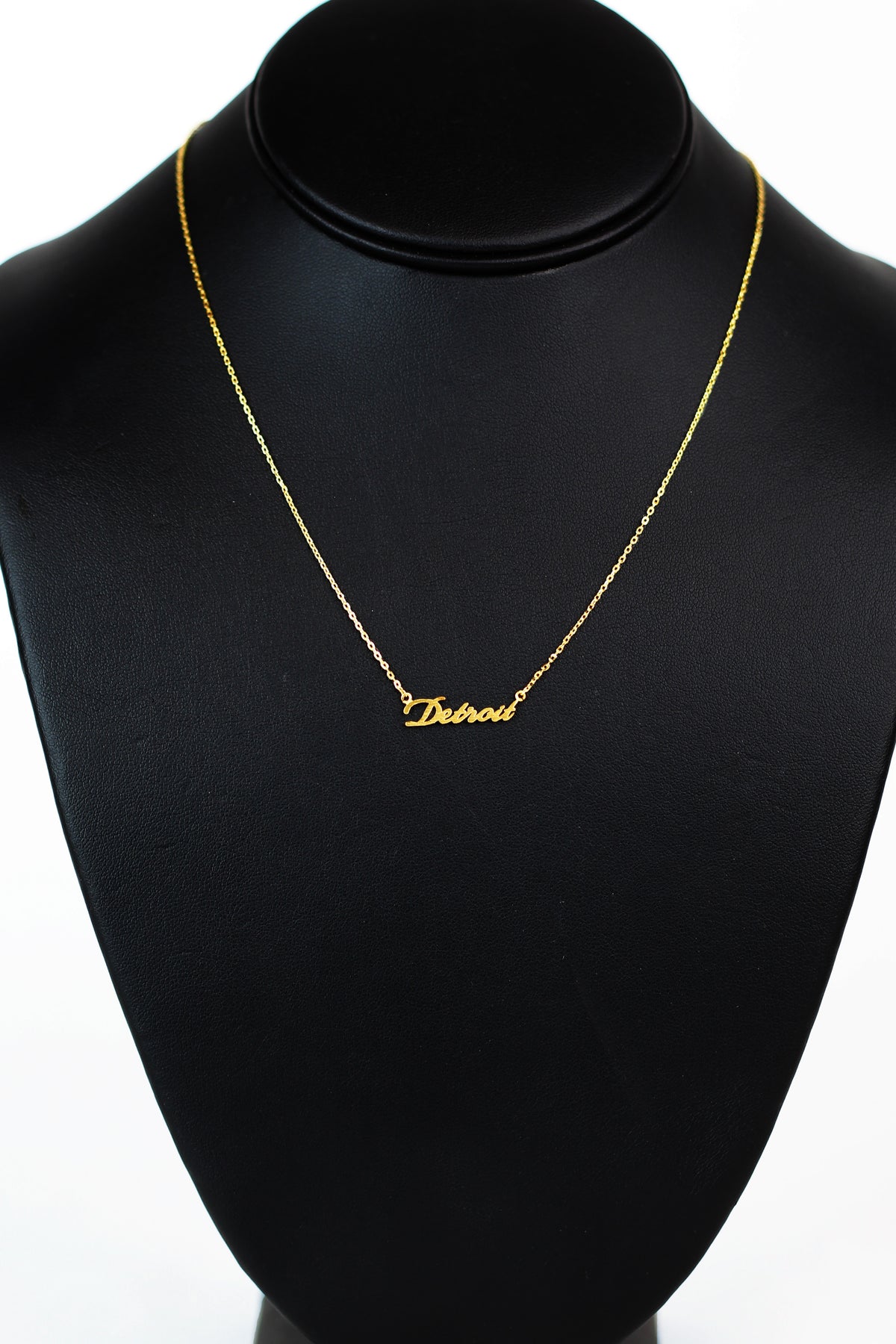 Detroit Script Dainty Chain Necklace