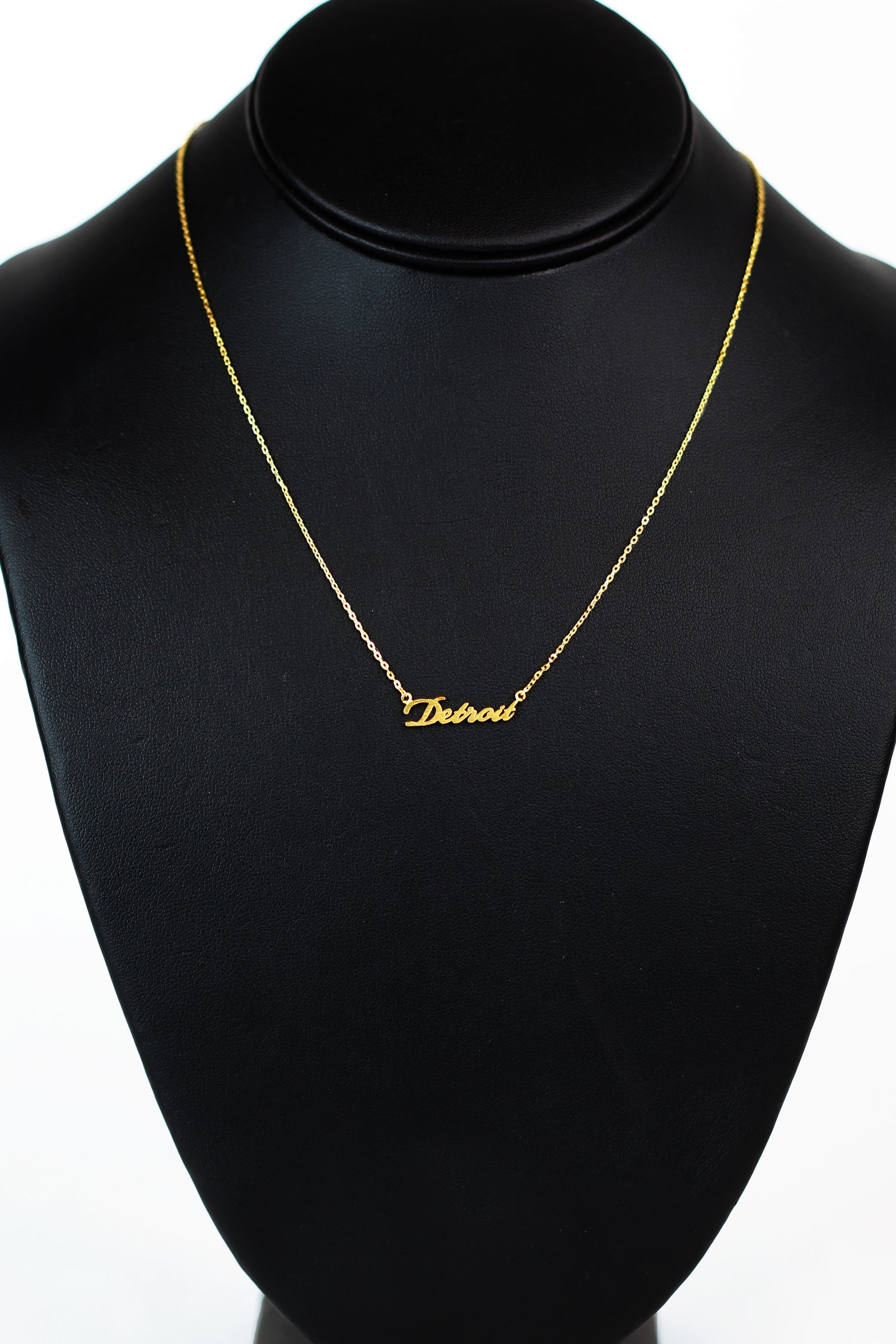Detroit Script Dainty Chain Necklace
