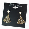 Filigree & Rhinestone Christmas Tree & Star Earrings