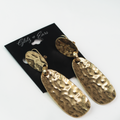 Hammered Metal Dangling Ovals Earrings