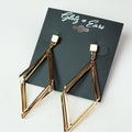 Art Deco 3 Dangling Open Parallelogram Earrings