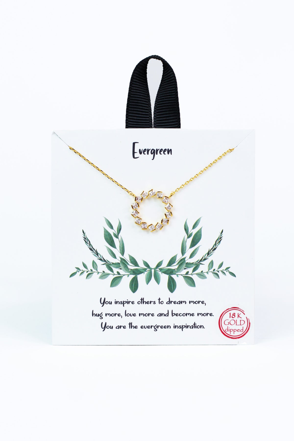 Rhinestone Outlined Circle Necklace