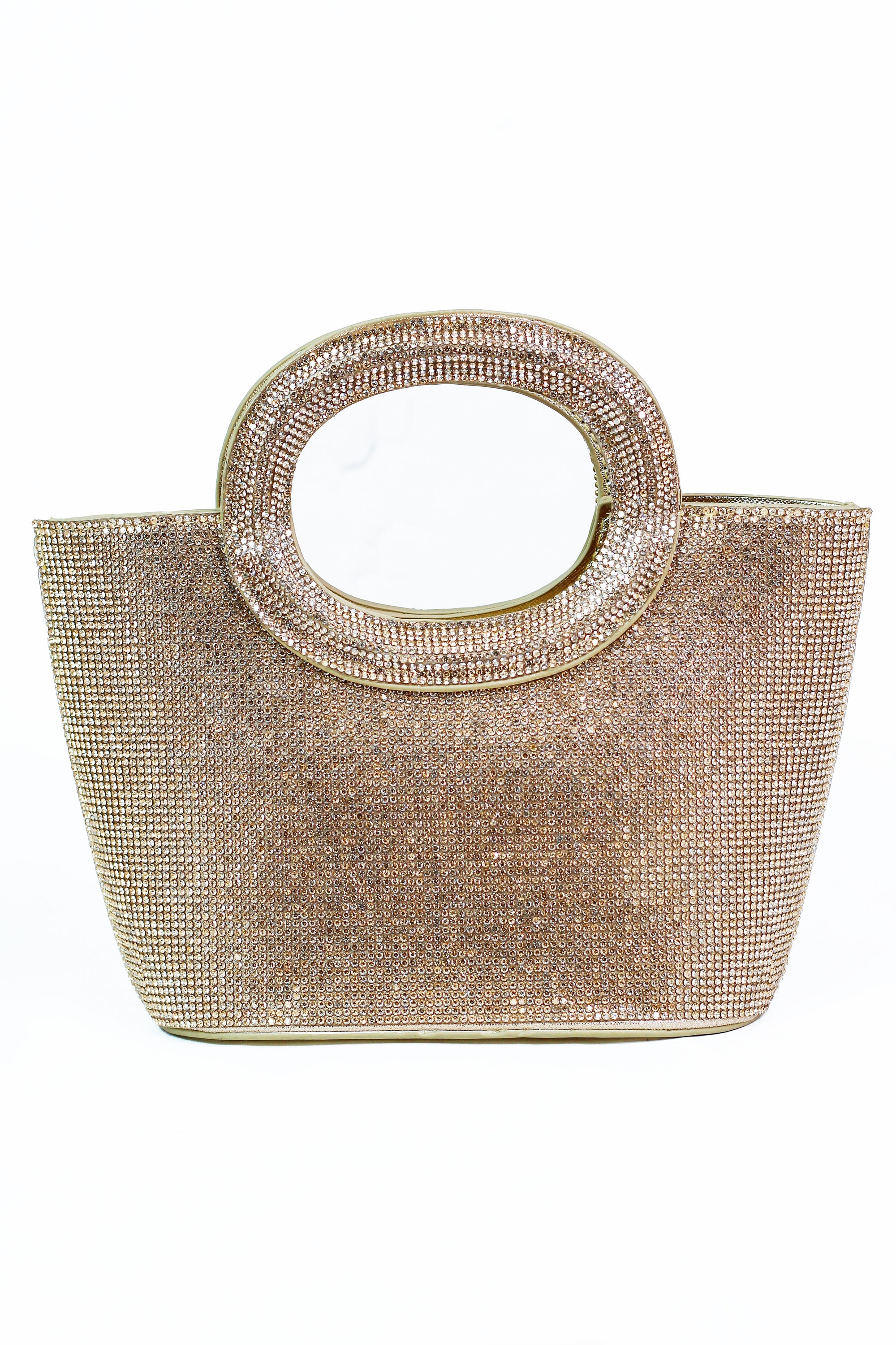Rhinestone Covered Evening Bag w/ Circle Handles