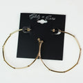 Metal Row Spaced Stone Alternate Medium Hoop