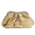 Metallic Rhinestone Push Close Clutch