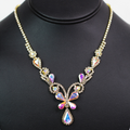 Scroll 5 Point Marquis Drop Rhinestone Necklace Set