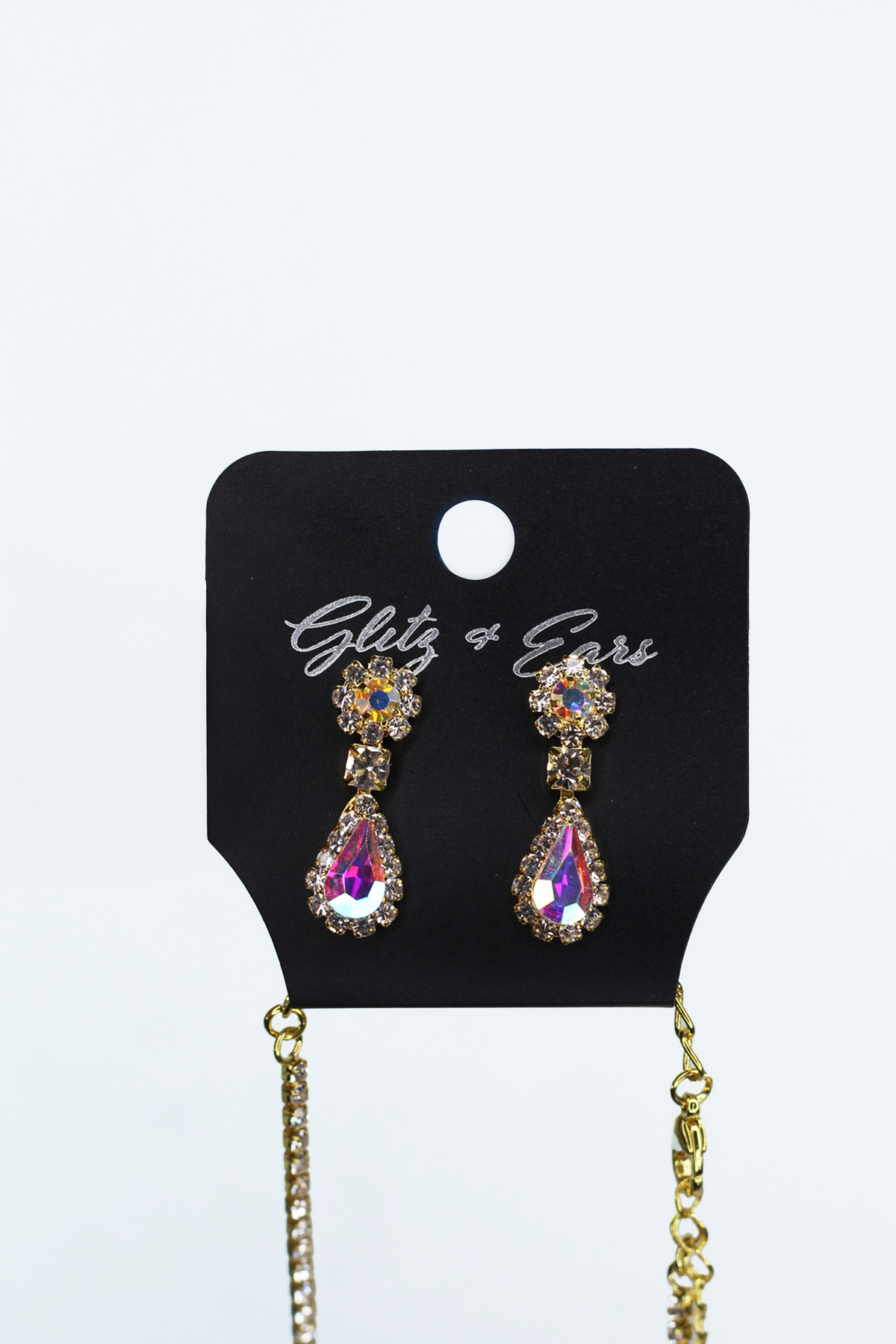 Scroll 5 Point Marquis Drop Rhinestone Necklace Set