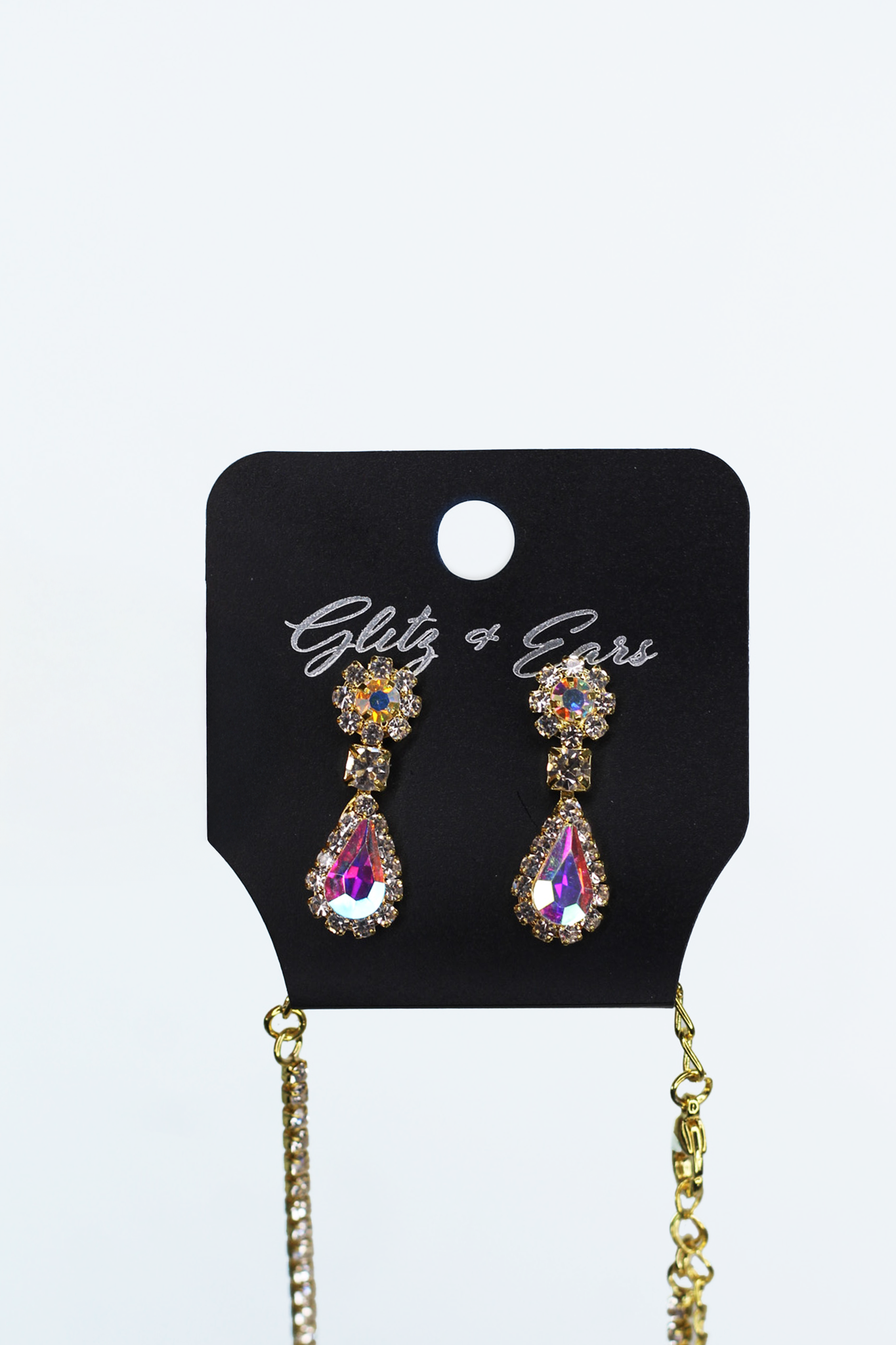 Scroll 5 Point Marquis Drop Rhinestone Necklace Set