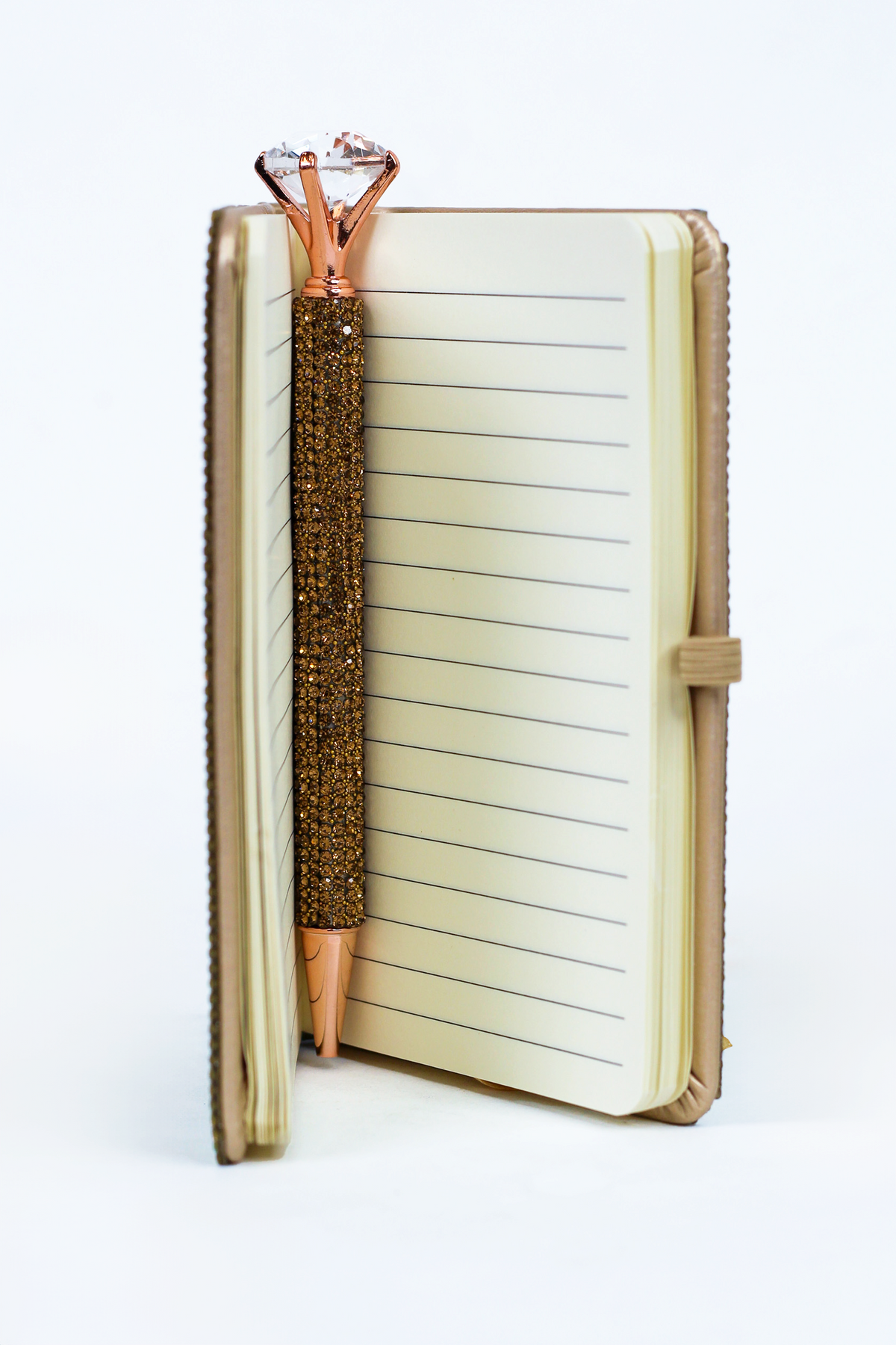 Rhinestone Covered Pocket Notebook & Crystal Pen Set