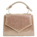 All Over Rhinestone Covered Front Flap w/ Single Handle Evening Bag
