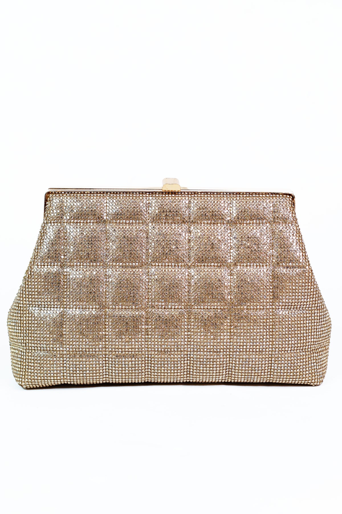 Rhinestone Covered Quilted Clutch Purse