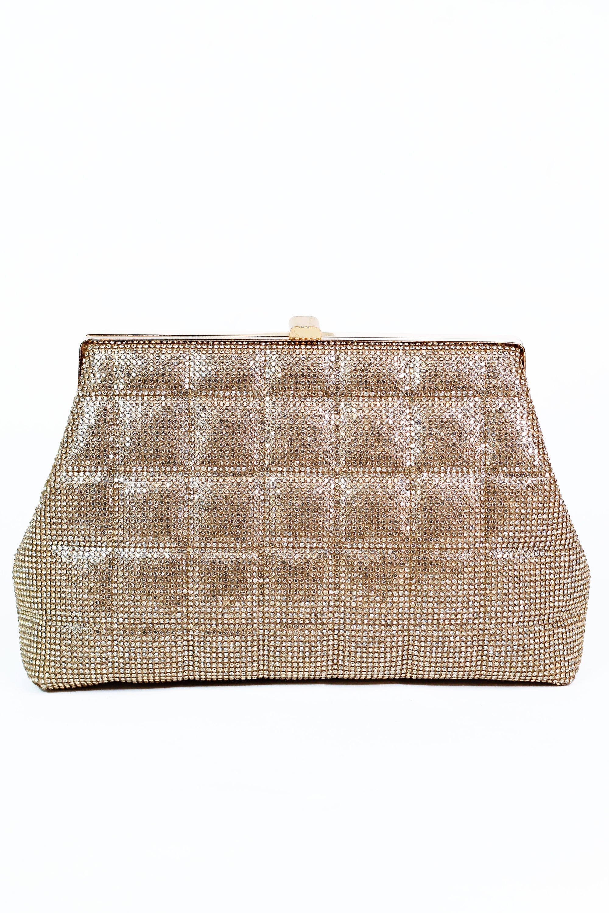 Rhinestone Covered Quilted Clutch Purse