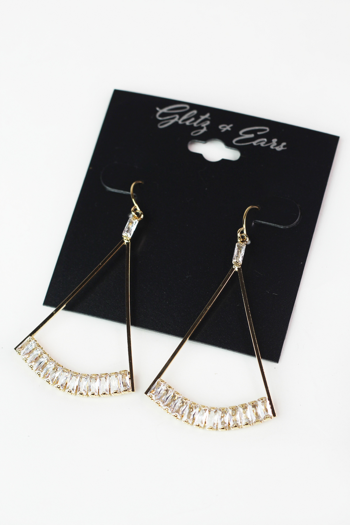 Baguette Scoop Bottom Open Triangle Earring
