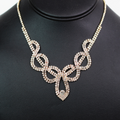 Double Strand Rhinestone Loops & Swirls Necklace