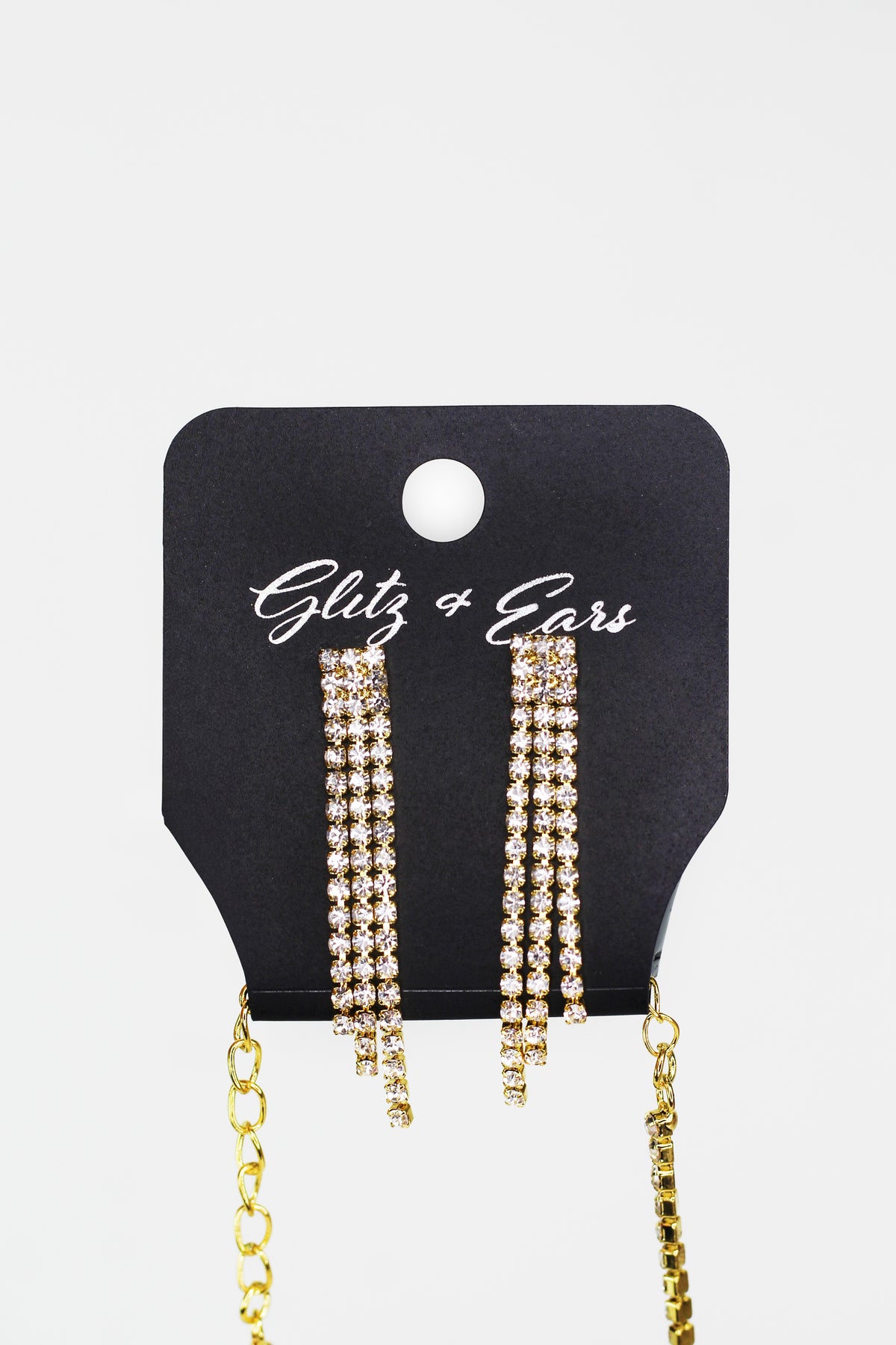 V-Shaped Thin Stand Rhinestone Necklace Set - Glitz & Ears Boutique