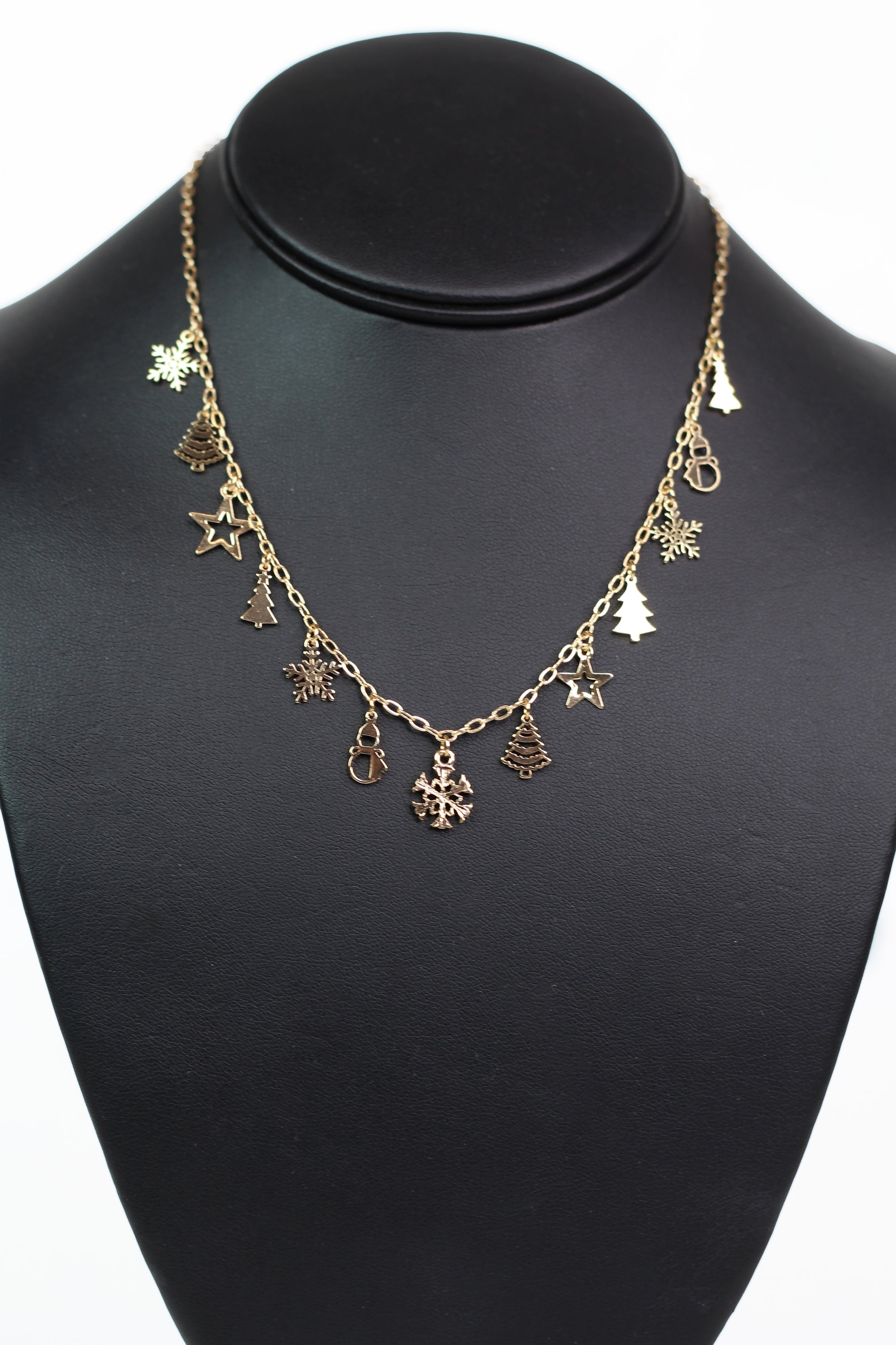 Christmas Trees Stars & Snowflakes Charm Necklace