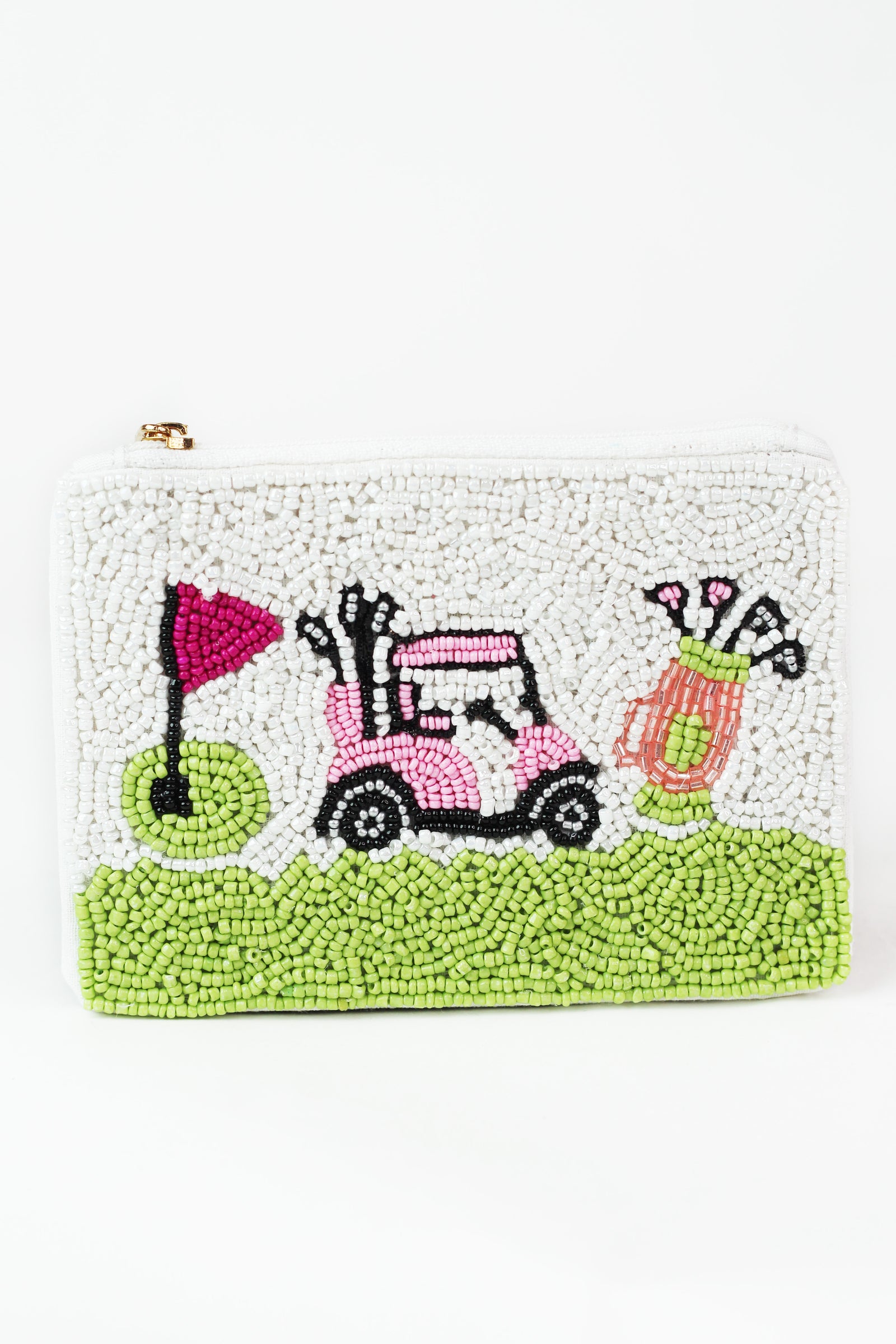Beaded Zippered Coin Pouch