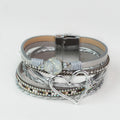 Strips & Stones Magnetic Bracelet w/ Heart Center