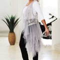 Tulle & Embroidered Layered Vest