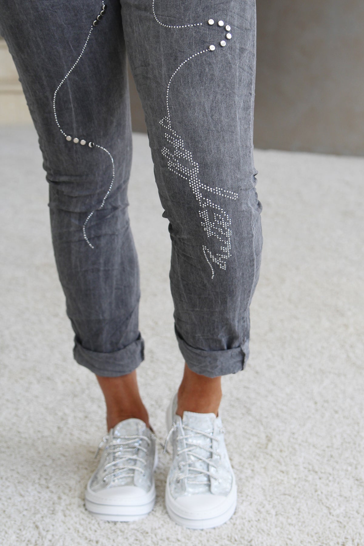 Shimmer Swirl Stretch Pant W/ Rhinestones