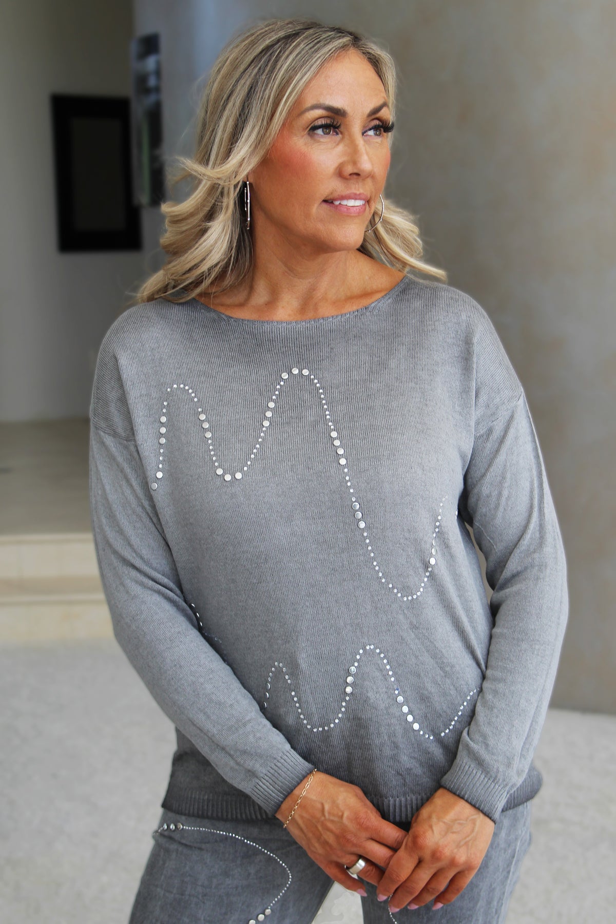 Shimmer Wave Knit Sweater