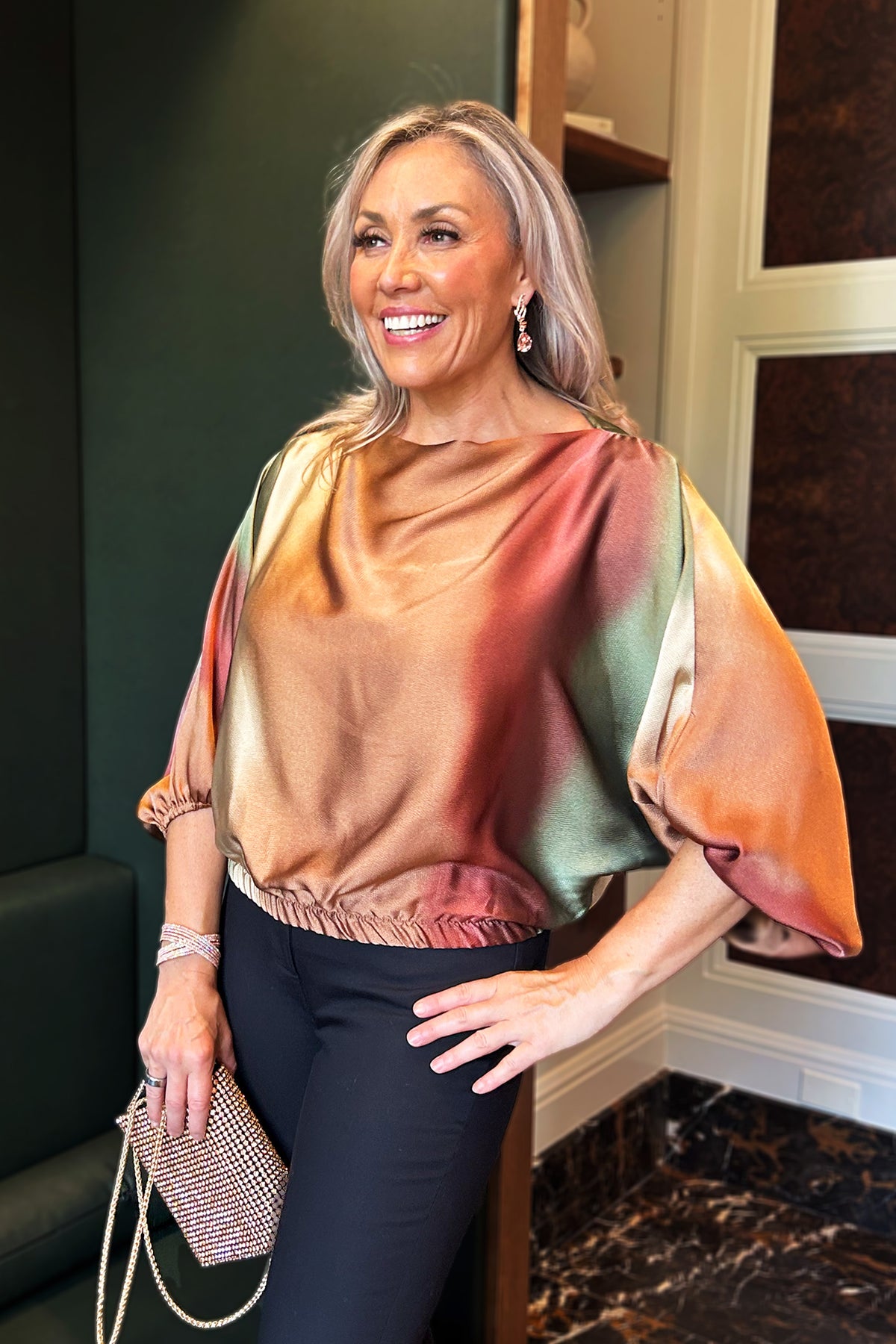 Boat Neck Balloon Sleeve Top