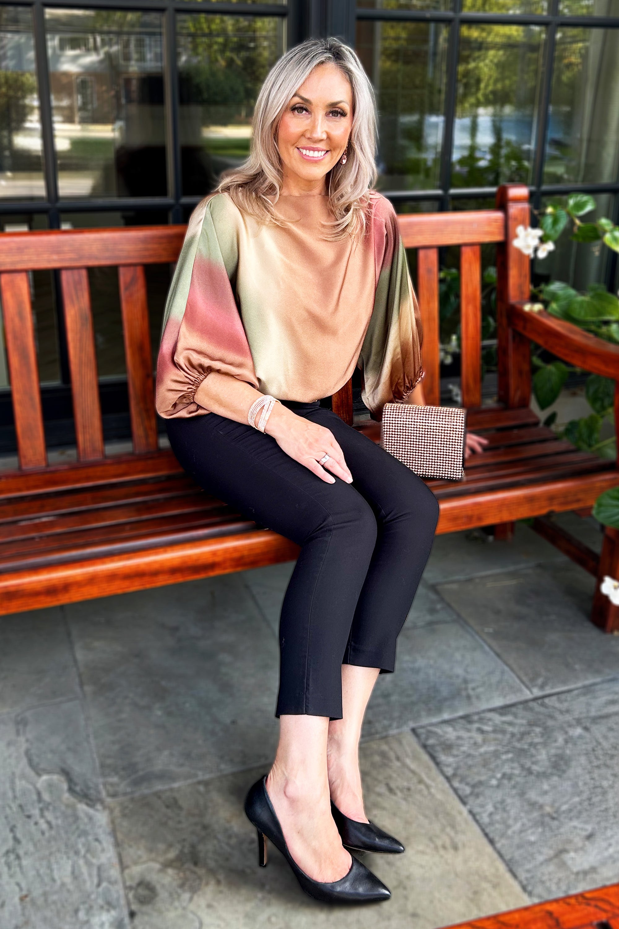 Boat Neck Balloon Sleeve Top