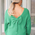 Bow in Back Sweater w/ Loose Sleeves