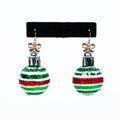 Christmas Bulb Earrings w/ Glitter Accents