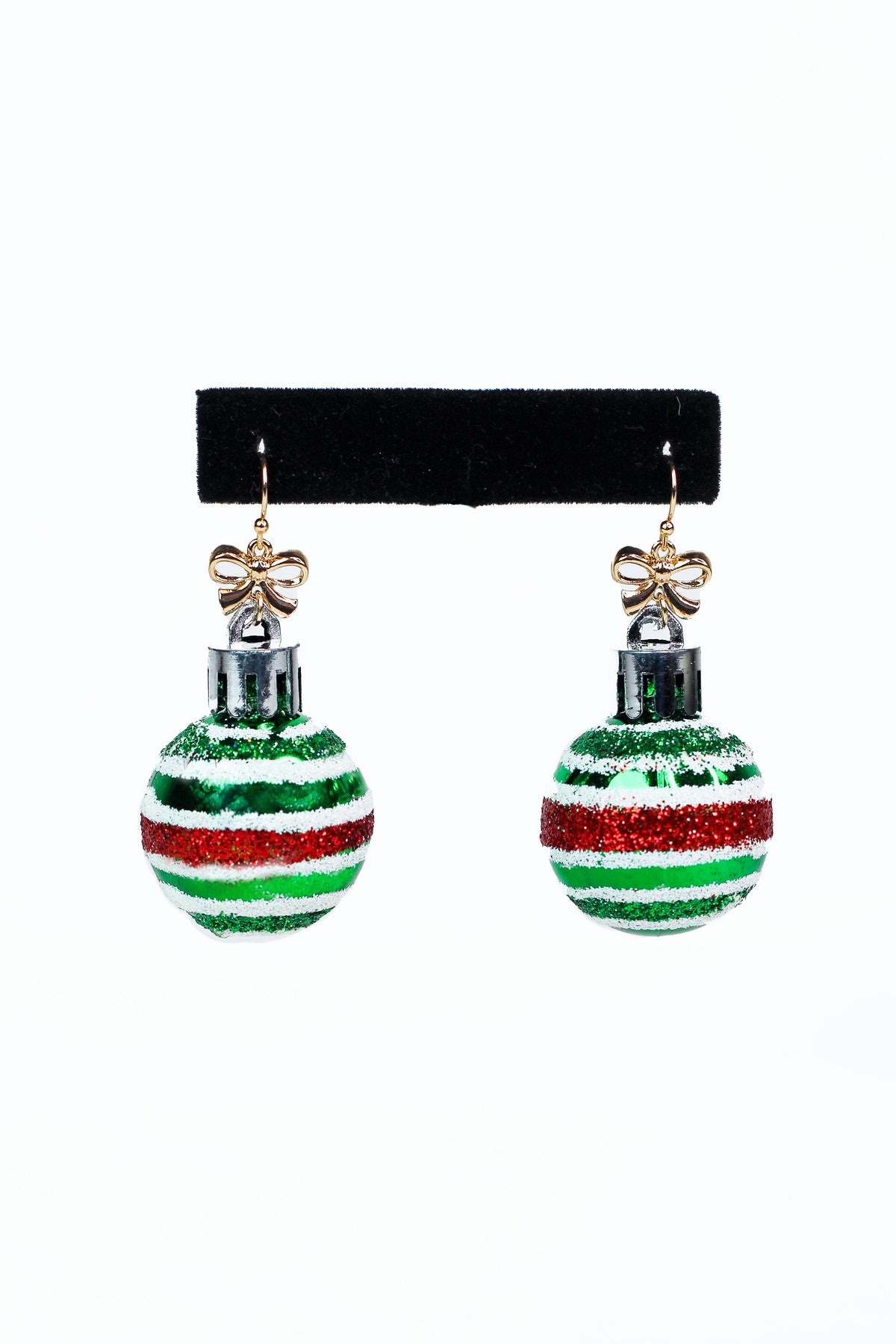 Christmas Bulb Earrings w/ Glitter Accents