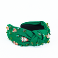 Fabric Headband w/ Rhinestone & Christmas Accents
