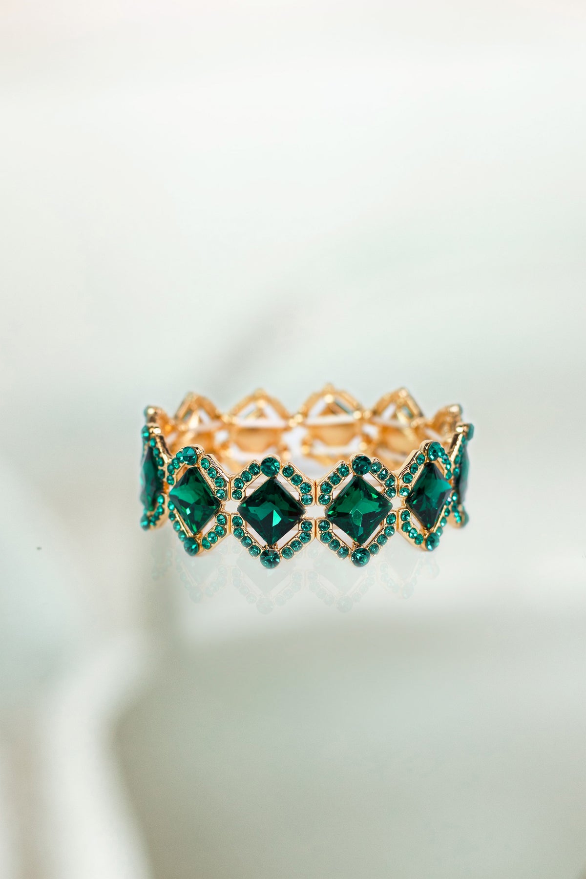 Diamond Middle Arch Trim Stretch Bracelet