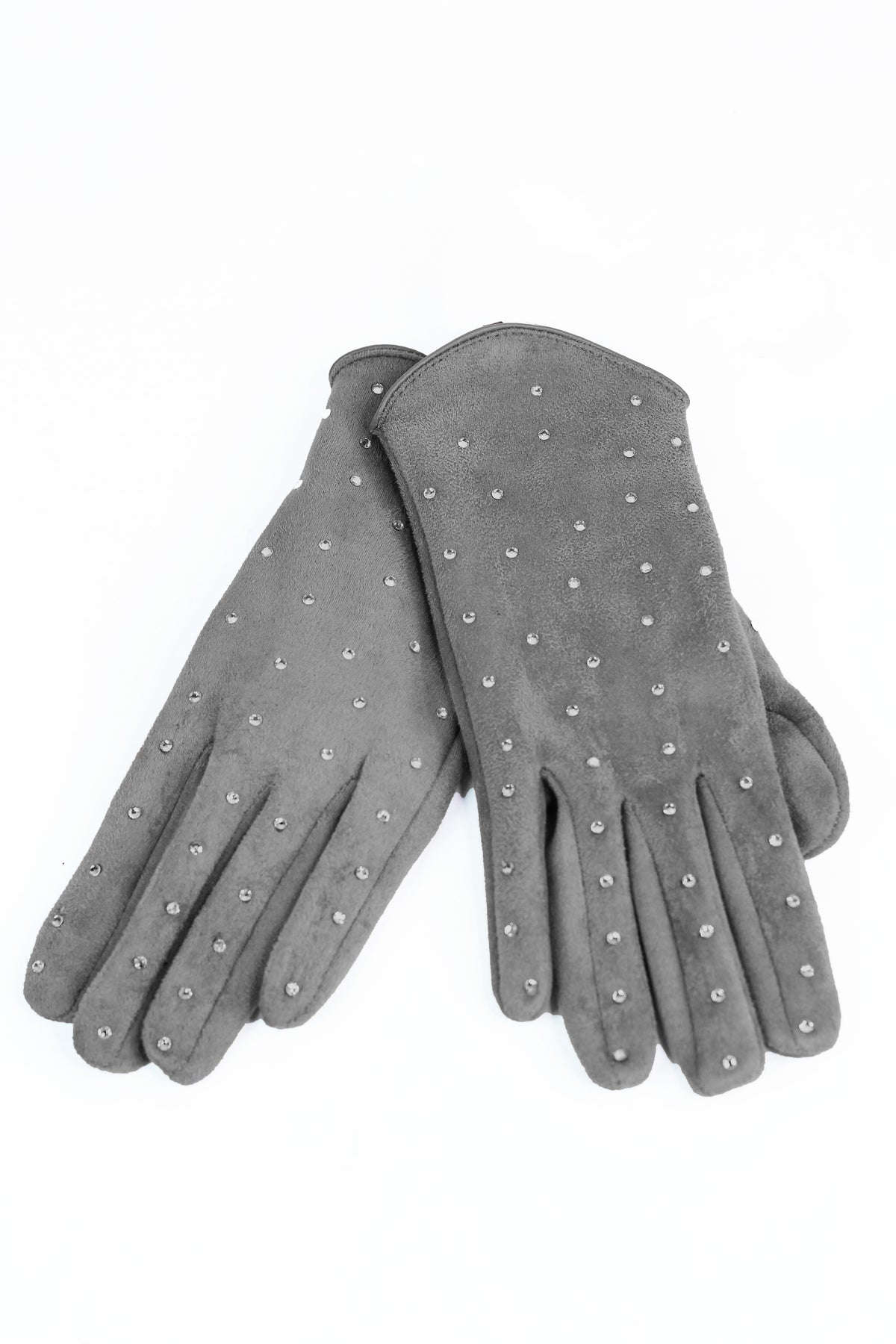 Suede Scatter Stone Top Gloves (SALE)