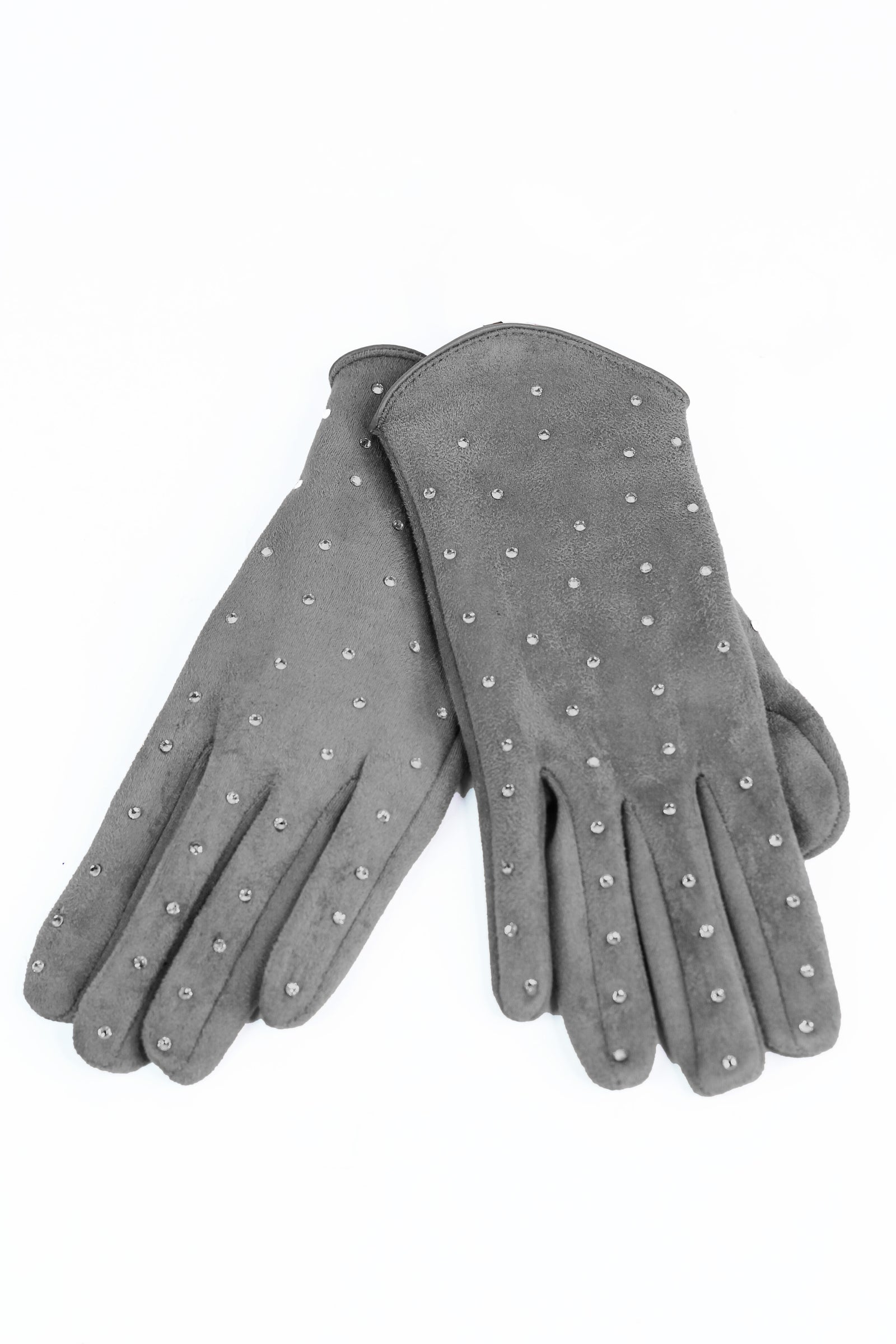 Suede Scatter Stone Top Gloves (SALE)