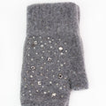 Fingerless Gloves w/ Scattered Square & Round Rhinestuds