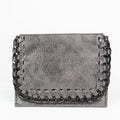Shimmery Card Holder Wallet w/ Chain Trim