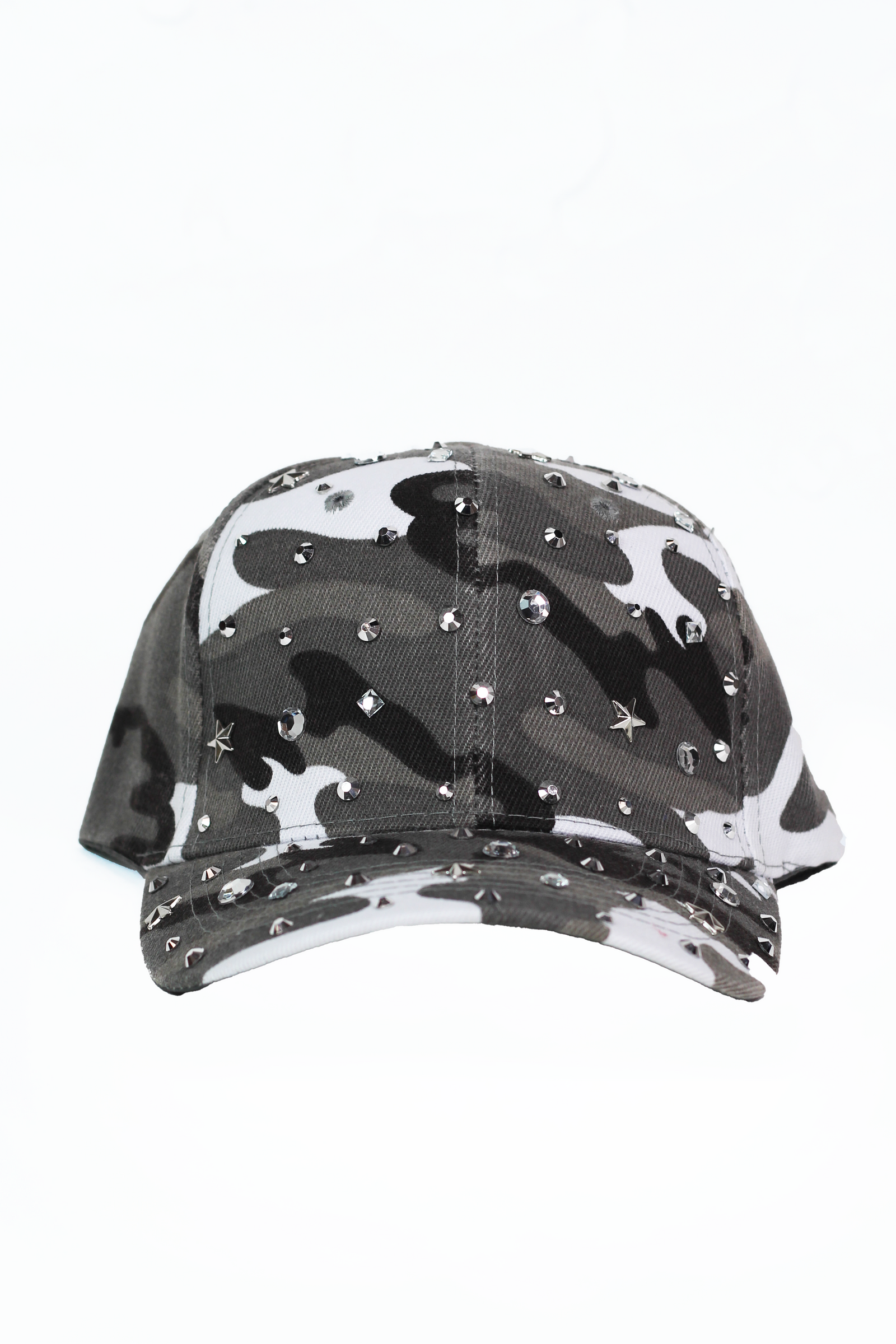 Camo Print All Different Spaced Stones Baseball Hat