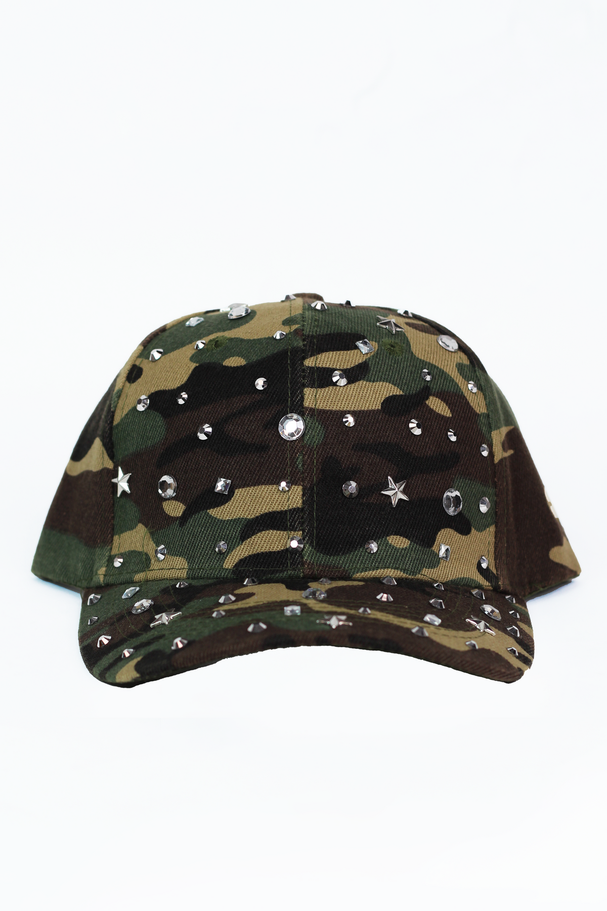 Camo Print All Different Spaced Stones Baseball Hat