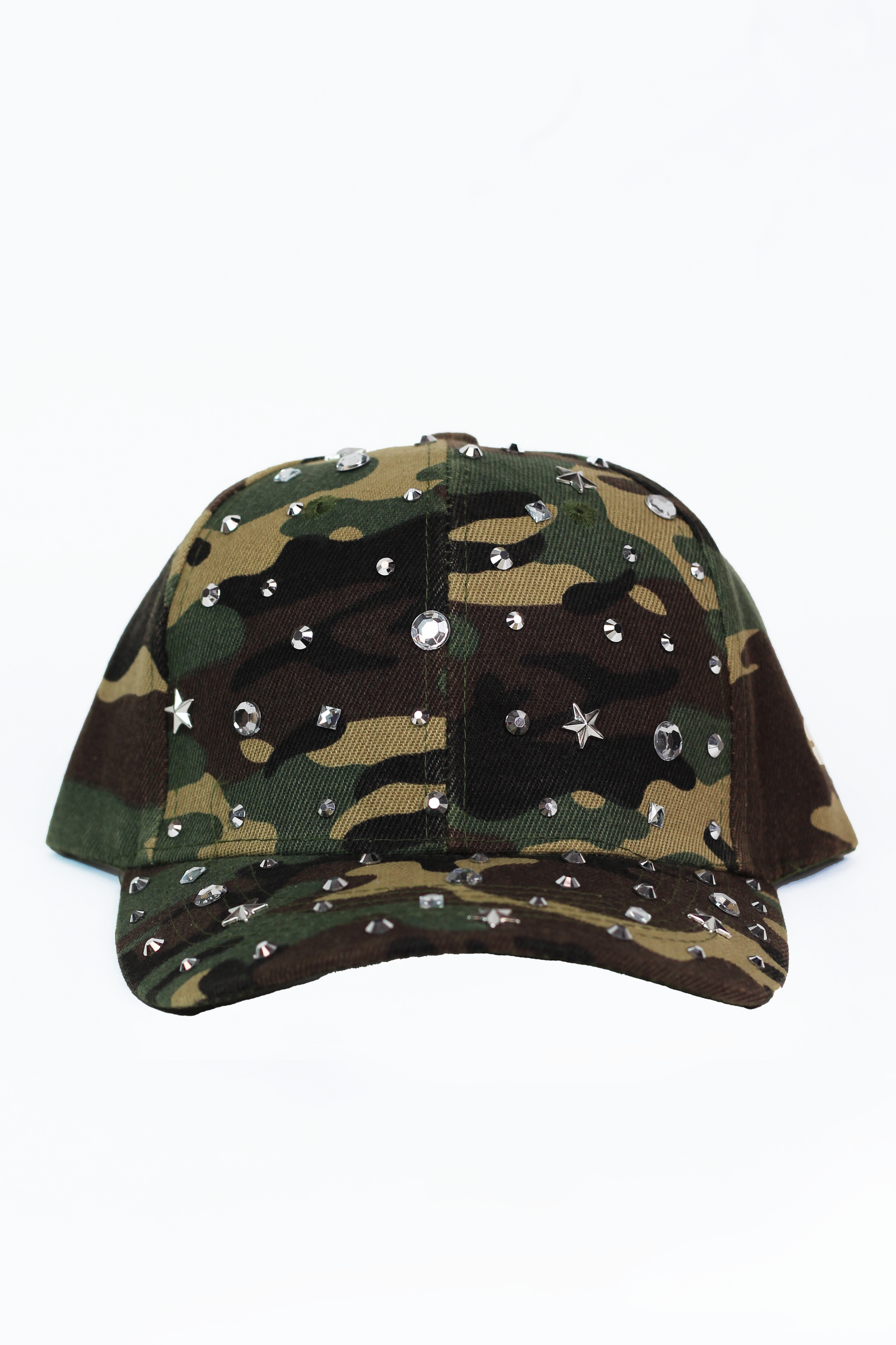 Camo Print All Different Spaced Stones Baseball Hat