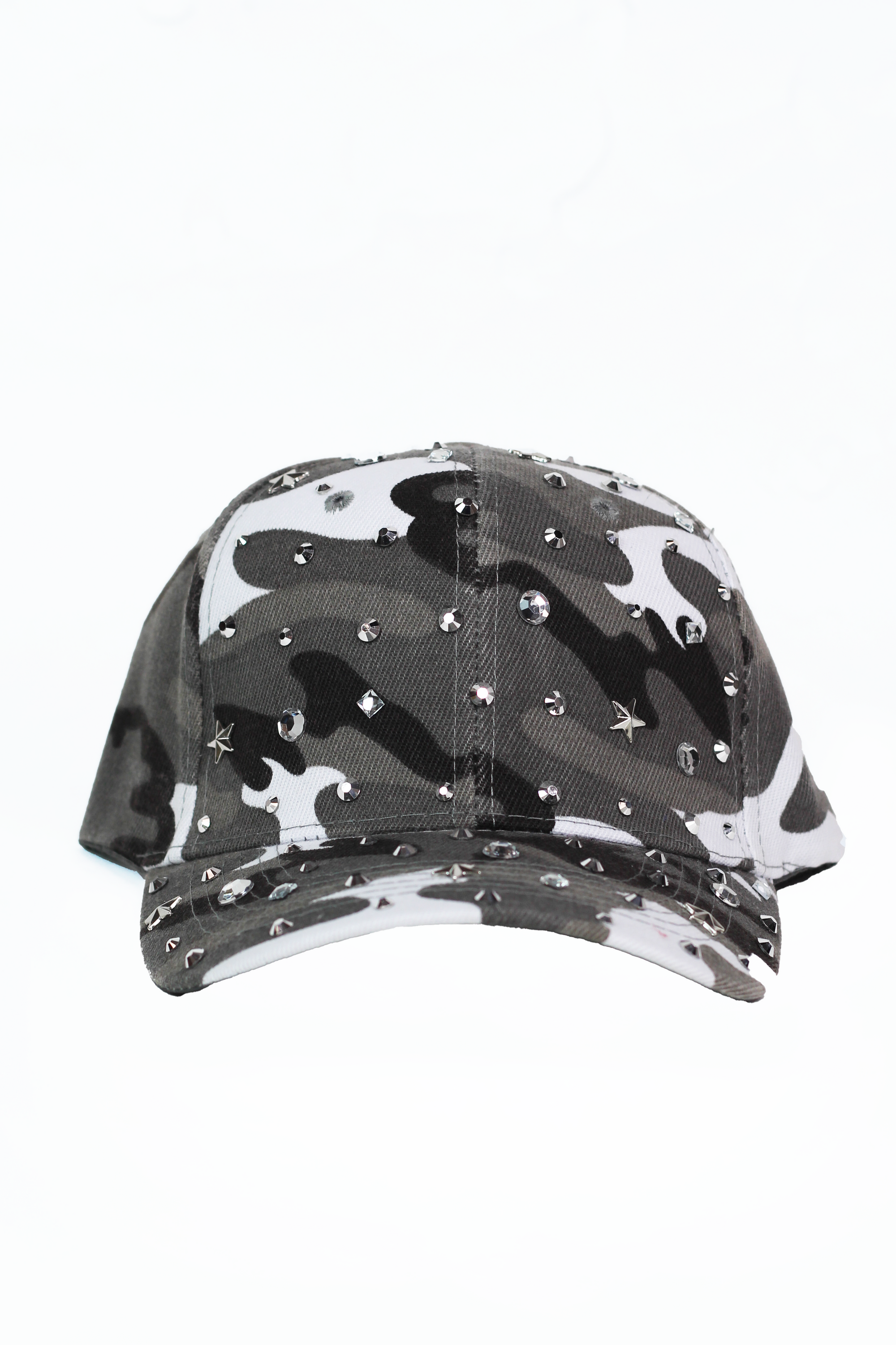 Camo Print All Different Spaced Stones Baseball Hat