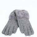 Faux Fur Bow Wrist Gloves